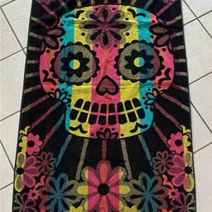 Celebrate Summer Together MultiColor Sugar Skull 60”x32” 100% Beach Towel